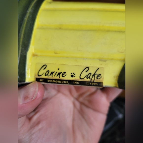 ❤️🩷❤️Super Rare yellow green fire hydrant dog bowl Canine Cafe 1995 - Picture 5 of 11